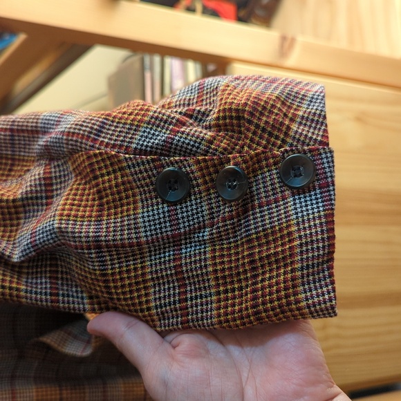 Free People Plaid Blazer in Orange and Brown - Picture 6 of 9